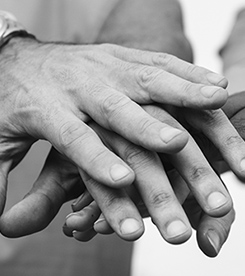 stacked hands