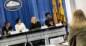 Betty-Ann Bryce, Department of Agriculture (far right), speaks about the impact of drug addiction on rural American communities Betty-Ann Bryce, Department of Agriculture (far right), speaks about the impact of drug addiction on rural American communities