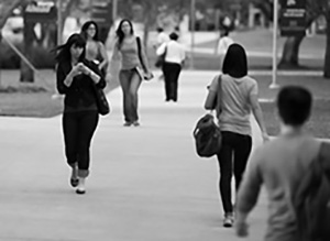 College Campus image of college students walking on campus