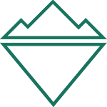 Green Line Illustration of a mountain